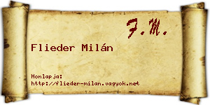 Flieder Milán névjegykártya